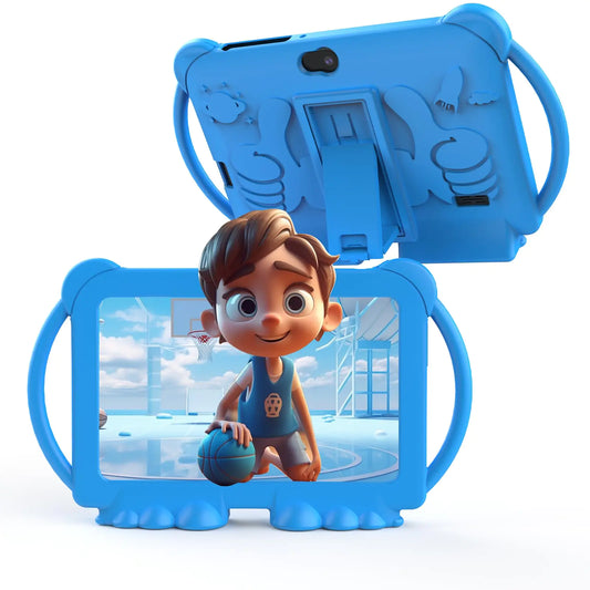 WUIUHOU 7 inch Tablet Kids Tablet Android 12 Tablet 32GB ROM 2+5MP Dual Camera Shockproof Case Educational Games Parental Control.